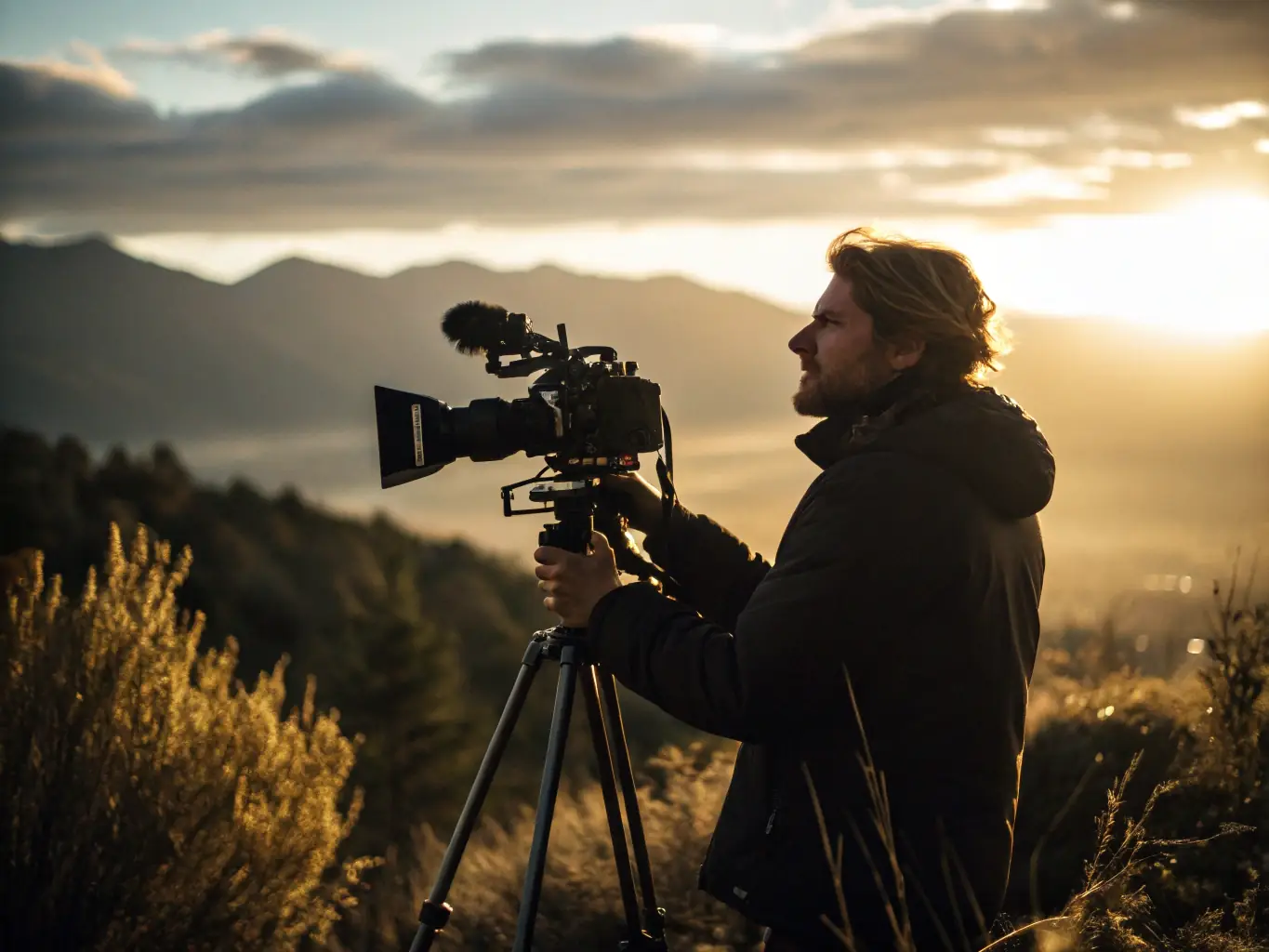 A behind-the-scenes image of a documentary film shoot, capturing the essence of storytelling and visual narrative.